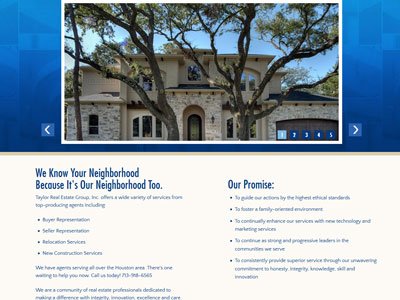 Taylor Real Estate website